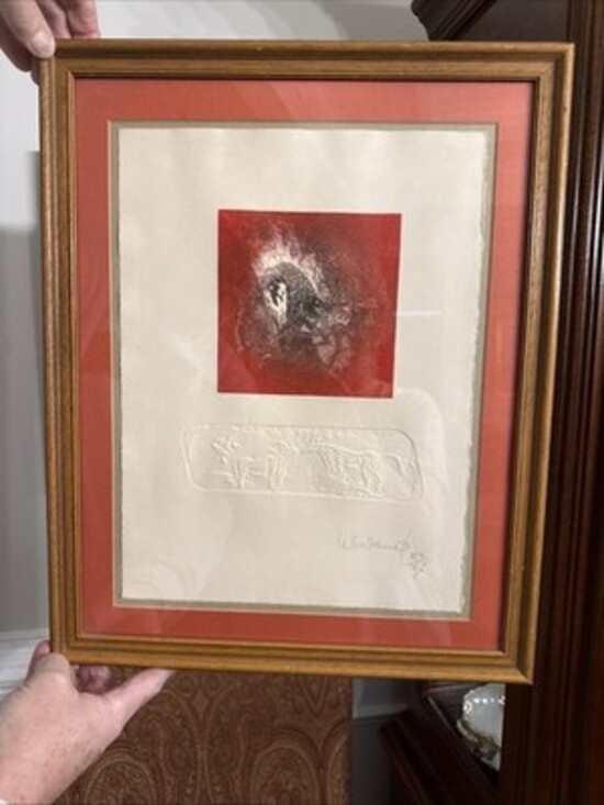 Other - Framed Lebadang (aka Hoi), Red Horse, Etching with Relief, signed and numbered